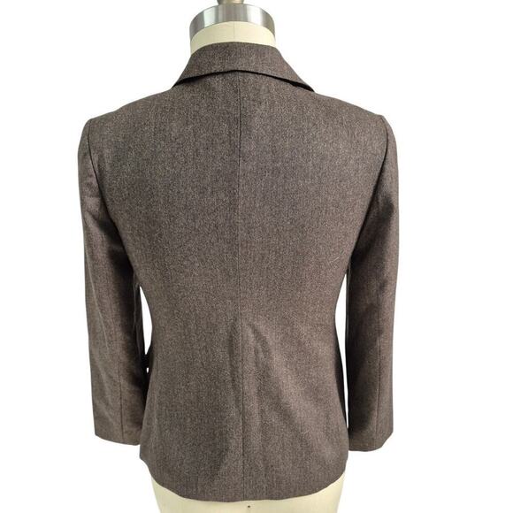 NWOT Talbots Italian Wool Blazer/Jacket Taupe Brass Toggle Buttons  Lined  2 - Picture 3 of 5